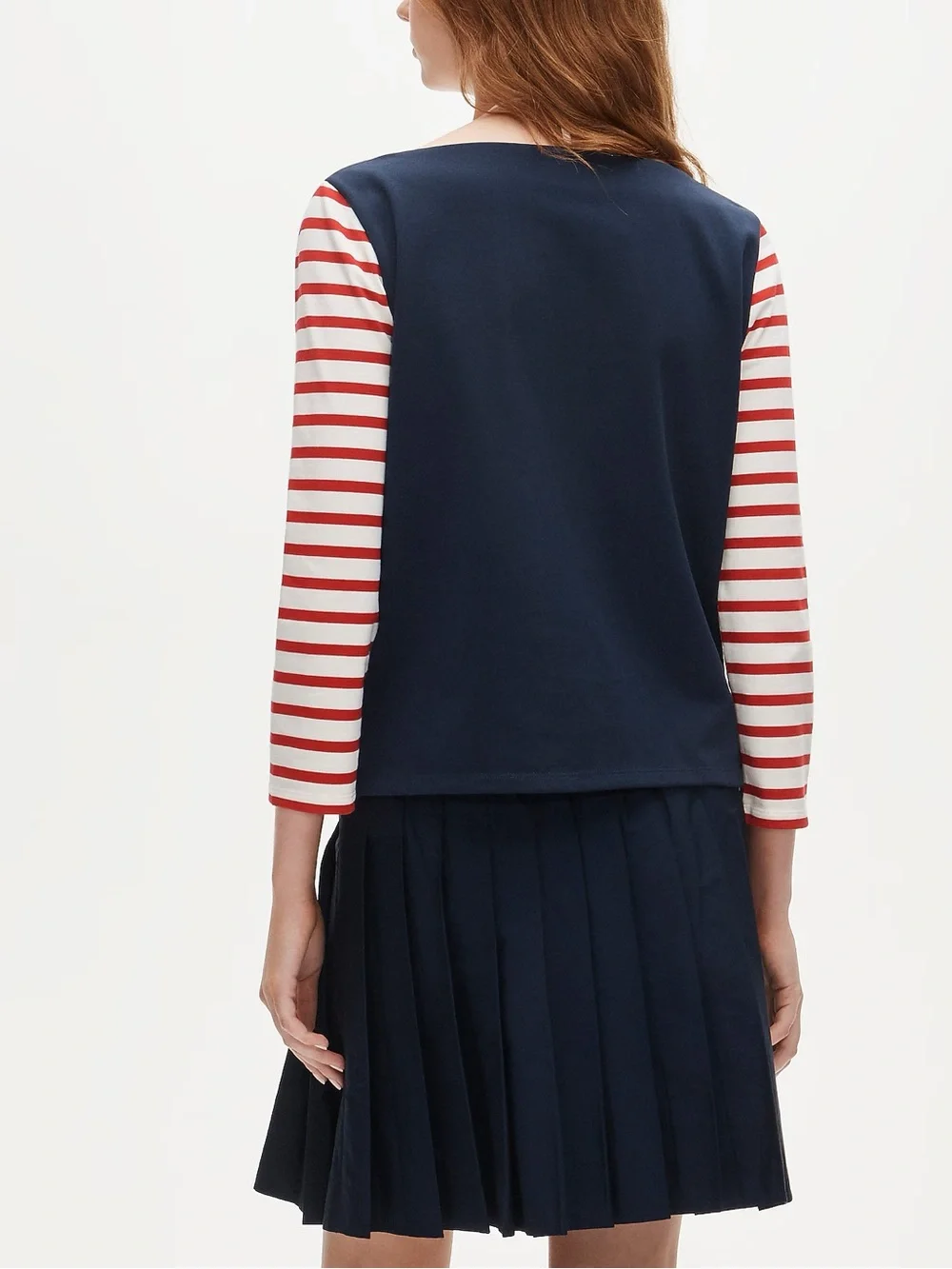 nwt j.crew boatneck tshirt in striped heavyweight cotton red white blue xs $80